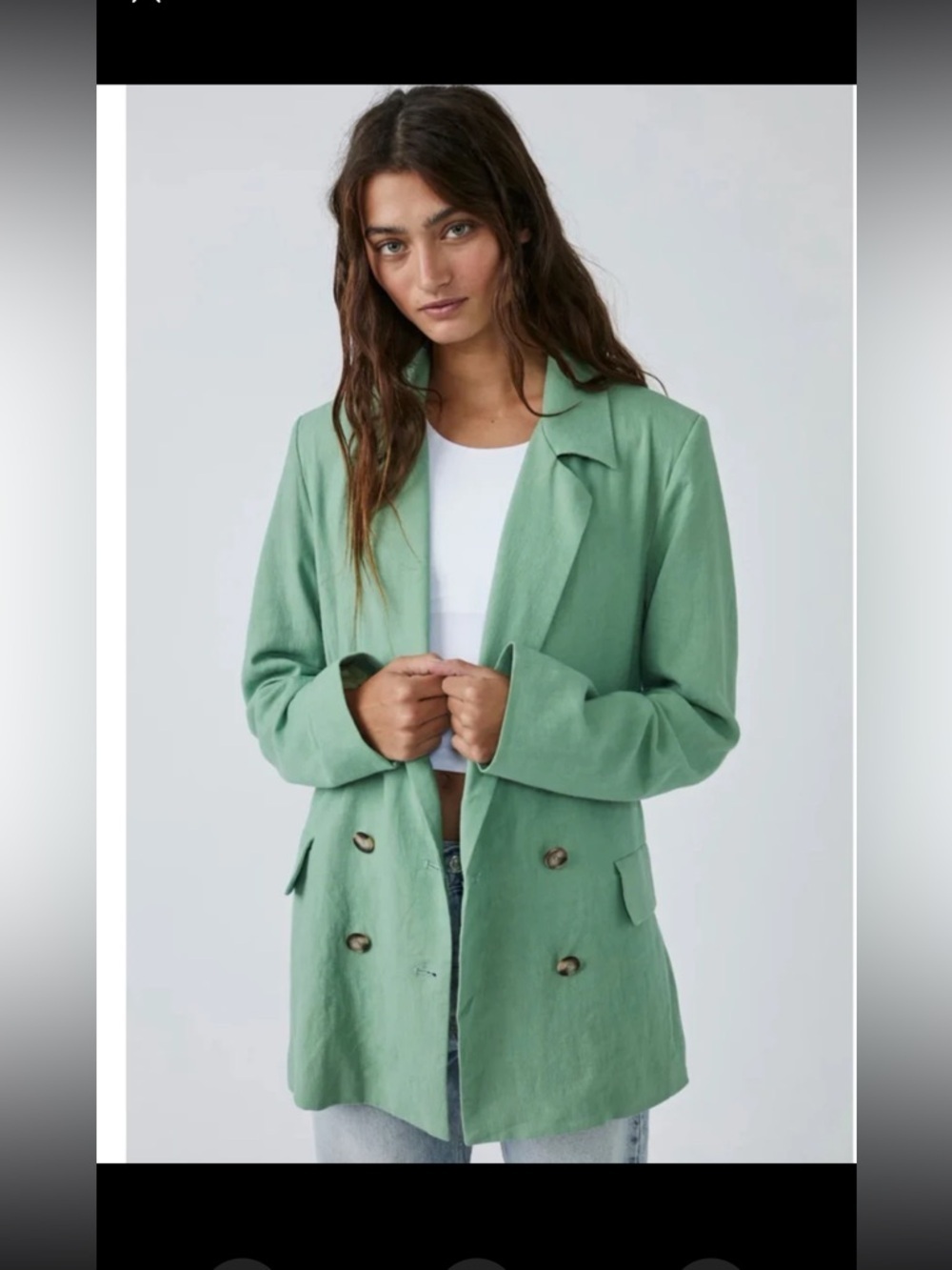 Free People Olivia Blazer in Grassland Oversized size Small - Picture 4 of 11